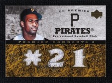 2007 Upper Deck Premier Remnants 3 Variation Gold 28/29 Roberto Clemente HOF g2u