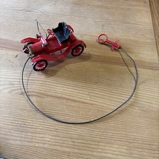 Krystel Toys Maxwell Pull String Car Red Vintage Made in USA