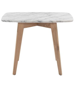 The Bianco Collection Cima Rectangular Italian Carrara White Marble Side