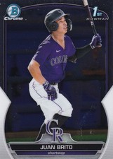 2023 BOWMAN CHROME BASEBALL PROSPECT CARD #BCP-77 - JUAN BRITO - ROCKIES