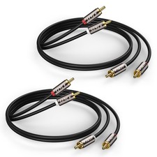 RCA Cable, (2 Pack) Gold-Plated RCA Audio Cables, 2RCA Male to 2RCA Male Ster...