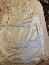 Vintage Vassarette  Deena Satin Lace Lingerie Set Slip Nightgown Medium