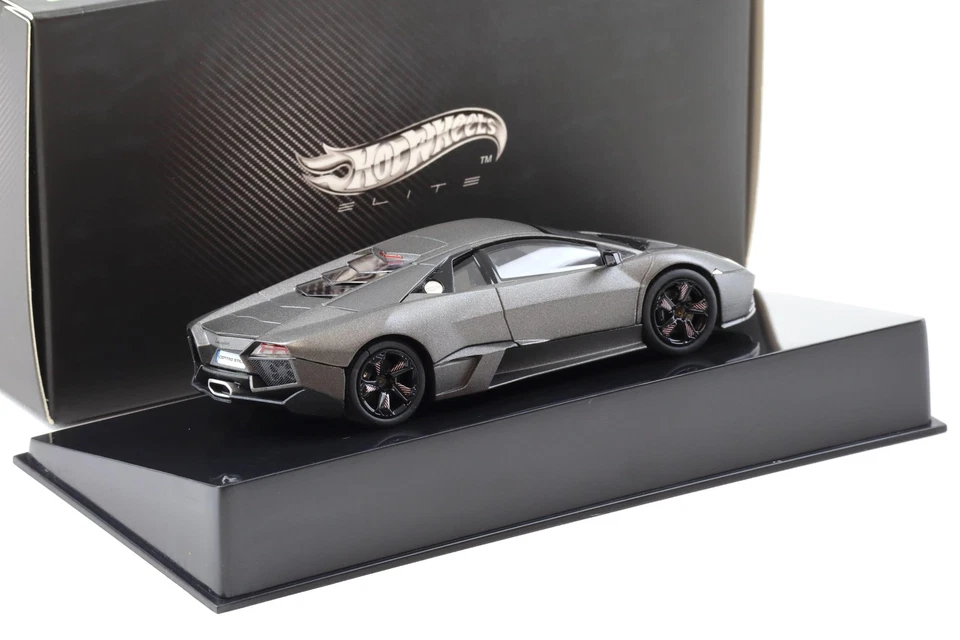 1:43 Hot Wheels Elite Lamborghini Reventon Coupe 2008 Grigio Opaco - Immagine 2 di 3