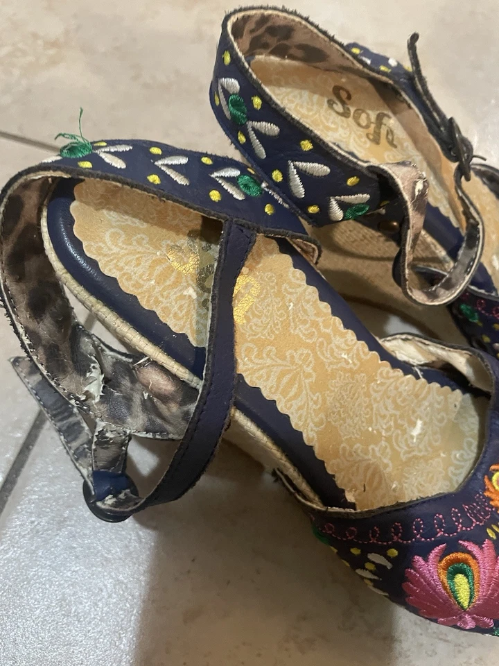 Salto robusto anilhas mexicanas com design de girassol (cor mel) - Tamanho 6 - Imagem 3 de 3