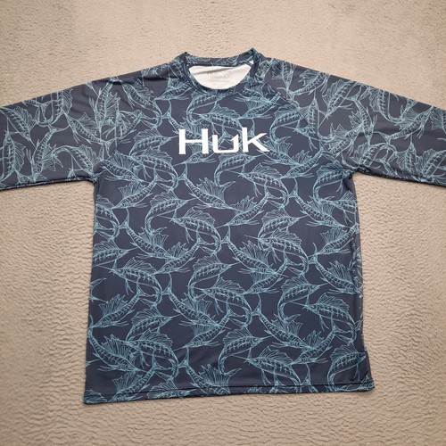 Playera Huk Fishing Talla Xl Extra Grande Color Azul | Meses sin interés