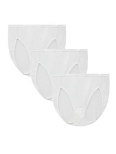 Vanity Fair Women's Illumination Hi Cut Panty 13108, 9, 3 Pack - Star White