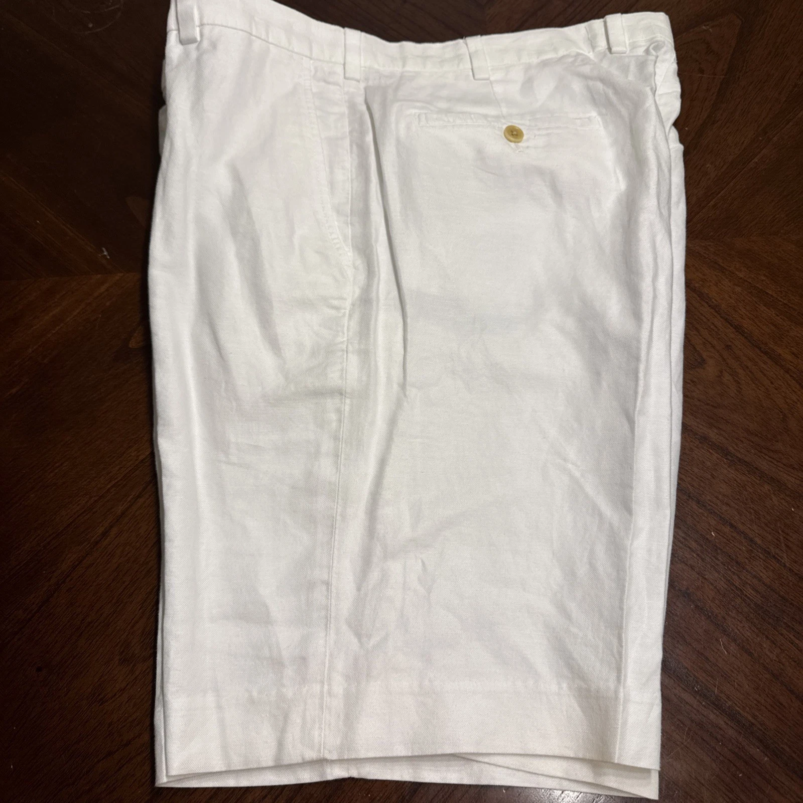 Brooks Brothers Baird McNutt Irish Linen Cotton Bermuda Shorts Mens 38 White