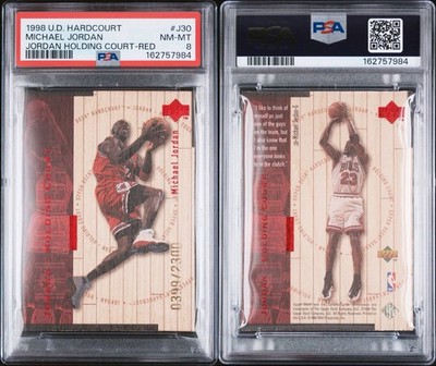 Michael Jordan 1998 Hardcourt Jordan Holding Court Red #J30 /2300 PSA 8