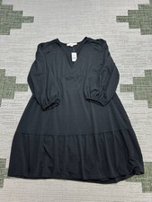 Loft Dress Womens 6 Black Blouson New