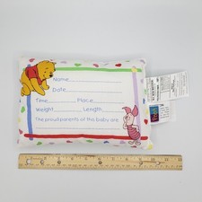 Baby Winnie The Pooh Birth Certificate Pillow 1997 10  x 8  Vintage