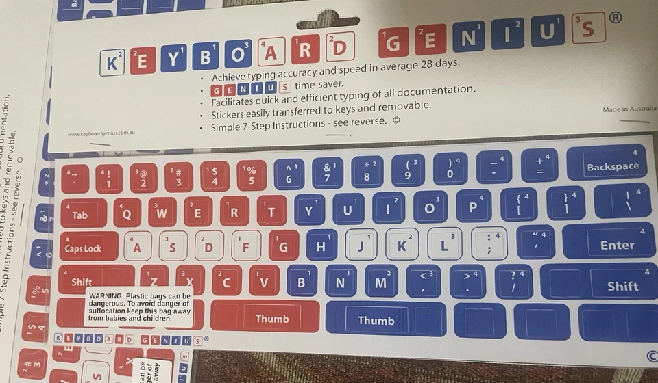 Lot of 3 Packs Keyboard Genius Typing Accuracy & Speed Training Aid Stickers NEW - Image 2 of 4