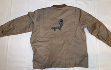 PYOTA POPS Boys Brown Cotton Canvas Jacket Size 11-12 month Snap Closure Pockets