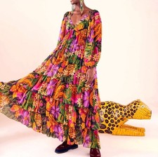 Farm Rio Star Fruit Maxi Dress Size Medium