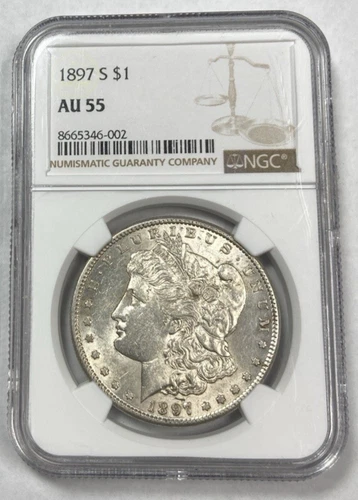 1897-S Morgan Silver Dollar NGC AU55