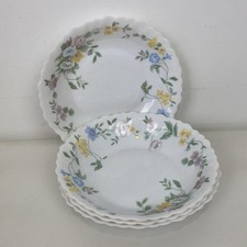 Arcopal France Feston Hortense 7" Suppe Müslischale Milchglas Blumen 4er Set