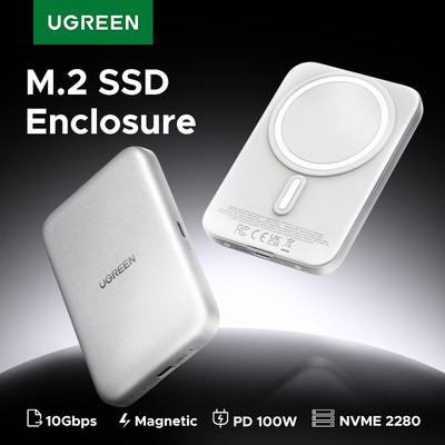 UGREEN Magnetic M.2 NVMe 2280 SSD Enclosure Magsafe SSD Case USB C 3.2 Gen2