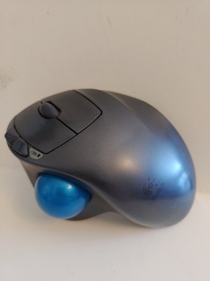 Logitech M570 Wireless Ergonomic Trackball Mouse Gray Scroll Wheel