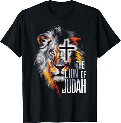 King Jesus Lion of Judah Christian Cross Faith T-Shirt