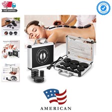 Hot Stones Massage Set, 14Pcs Basalt Portable Stone Kit with Warmer, Professi...