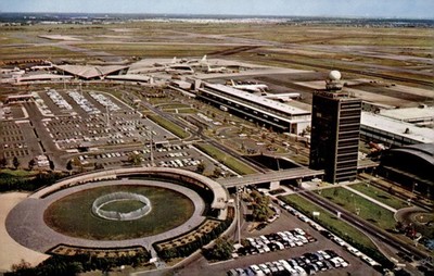1960s JFK International Airport Idlewild Queens NY MCM Aerial View Postcard