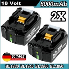 2x 18V/8,0Ah Für Makita Akku 18V BL1860B BL1850B BL1840B BL1830B Led Anzeige