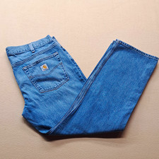 Carhartt Men's Relaxed Fit Straight Leg Medium Wash Blue Denim Jeans