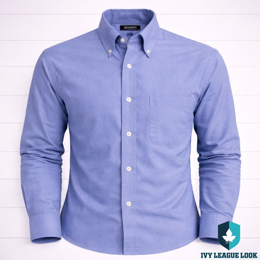 Lands’ End Blue Button Down Shirt Supima No Iron Traditional Fit M 15.5