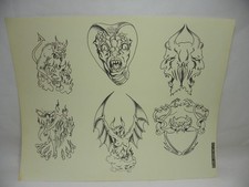 Vintage 1981 Guideline tattoo supply "Devils" tattoo flash. Great condition.