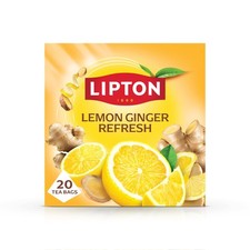 Lipton Lemon Ginger Refresh Fruit Infusion Herbal Tea Bags 20 Plant Based