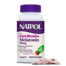 Natrol Melatonin 10mg Fast Dissolve Tablets, 75 Count, Strawberry, 10mg