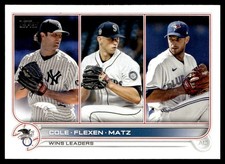 2022 Topps AL Wins Leaders (Gerrit Cole/Chris Flexen/Steven Matz) LL, UER New
