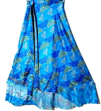 Incredible-art Vintage Silk Sari Magic Wrap Skirt Reversible Hippie Sarong