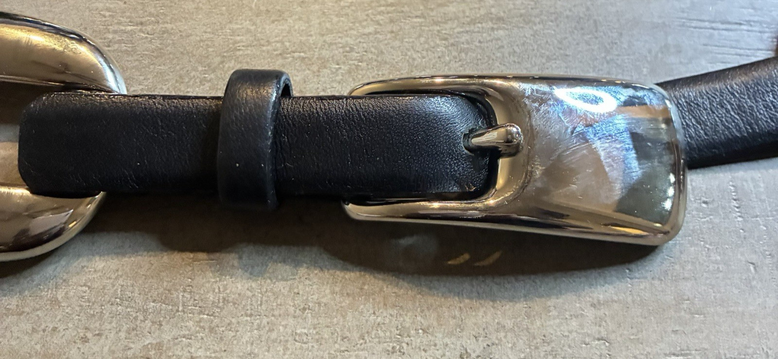 VTG Sandy Duftler 7200 Eurometal Italy Chunky Silver Link Statement Belt EUC S image 2