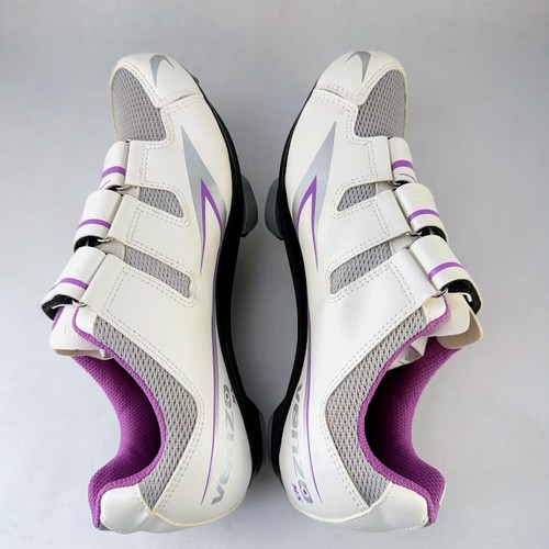 Venzo MX Road Bike Pro Cycling Shoes Women Sz 8 Purple Cleats  - Picture 12 of 18