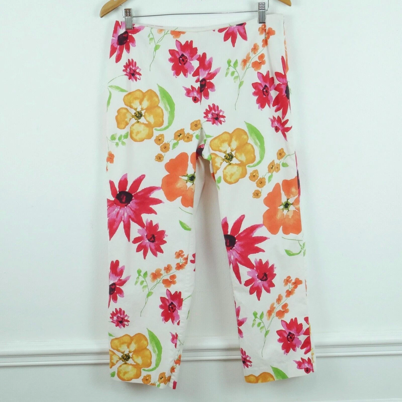Vinage Size 8 Capri Pants Y2K Floral Spring Preppy Retro Crop Country Club 90s