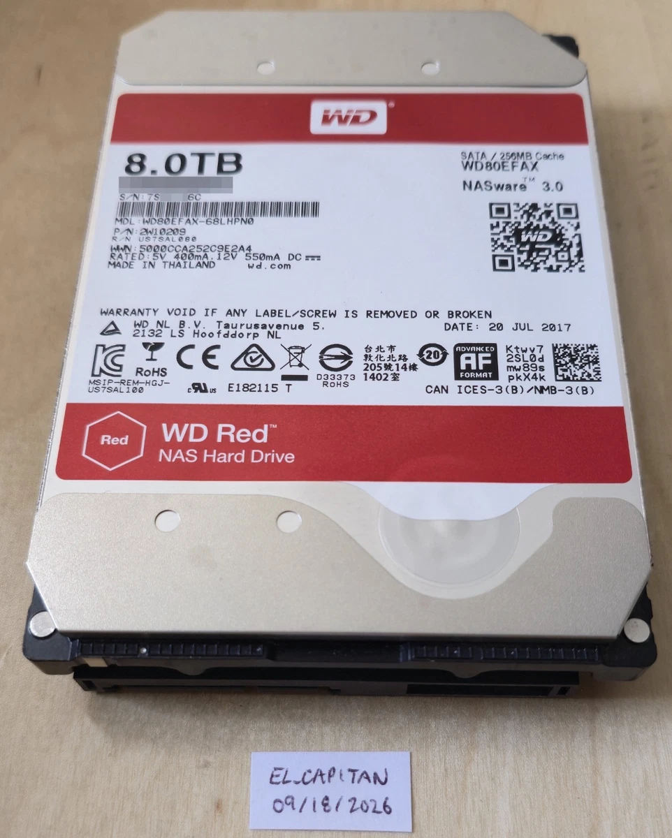 Western Digital Internal Hard Disk Drives 8 TB Storage Capacity