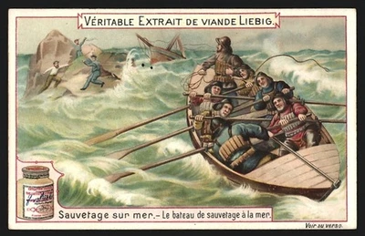 Image de collection Liebig, Sauvetage sur mer, Le bateau de sauvetage à la mer - Photo 1/2