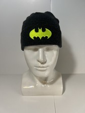 Batman Youth Unisex Beanie Cap Lime Green Logo DC One Size