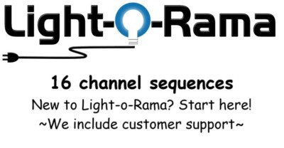 Lightorama  16 channel sequence Pack.  5 for $45.00! Full customer support!