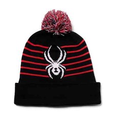 NEW Spyder Boys Icebox Hat Fleece Lined Black/Volcano Size M/L NWT