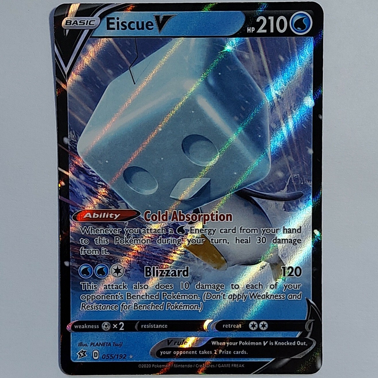 Eiscue V 055/192 Rebel Clash - NM Ultra Rare Full Art Pokemon Card 