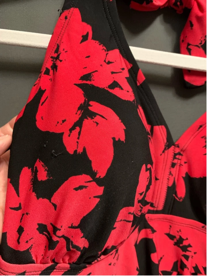 Camiseta tankini verde aguamarina para mujer, talla 2x talla grande roja y negra Foto 4 de 4