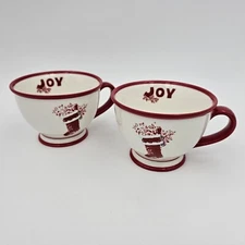 2007 Starbucks Holiday Mug 10oz JOY Red Stocking Footed Christmas Cup Coffee -2