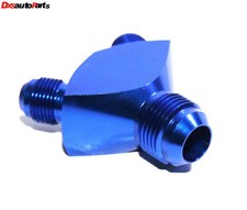 Fitting Adapter 3-Way Y-Block AN12 12-AN Male to (two) AN8 8-AN BLUE