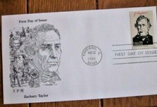 PRESIDENT ZACHARY TAYLOR  SCARCE IPM CACHET 1986  FDC VF UNADDR