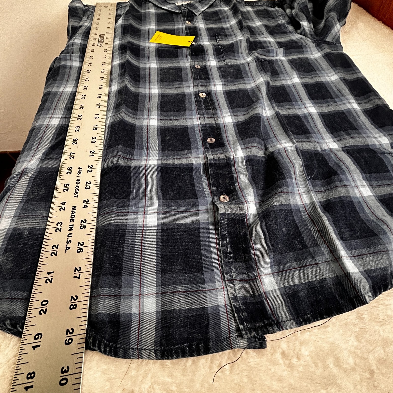 Citron Santa Monica Button Up Long Sleeve Shirt Size 1X Blue  Unisex Casual New