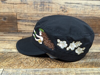 帽子 hulahulagirl Hula Girl Embroidered Adjustable Black Hat Cap | eBay