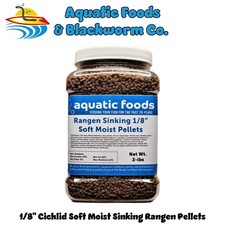 1/8" Soft Moist Sinking Rangen Pellets. Cichlids, Axolotls, Snails, Shrimp. JAR