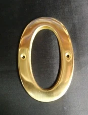 Polished Brass House 4" Inch High Address Numbers 0-9 Letter A-F
