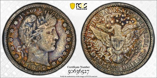 1897 S Barber Quarter 25c PCGS VF Details - Picture 4 of 4